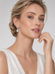 Radiant Cut White Crystal Dangle Earrings S925 Sterling Silver
