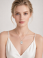 Oval Cut White Crystal Solitaire Pendant Necklace S925 Sterling Silver