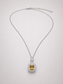 Emerald Cut Citrine Halo Pendant Necklace S925 Sterling Silver