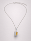 Emerald Cut Citrine Halo Pendant Necklace S925 Sterling Silver