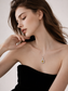 Emerald Cut Citrine Halo Pendant Necklace S925 Sterling Silver