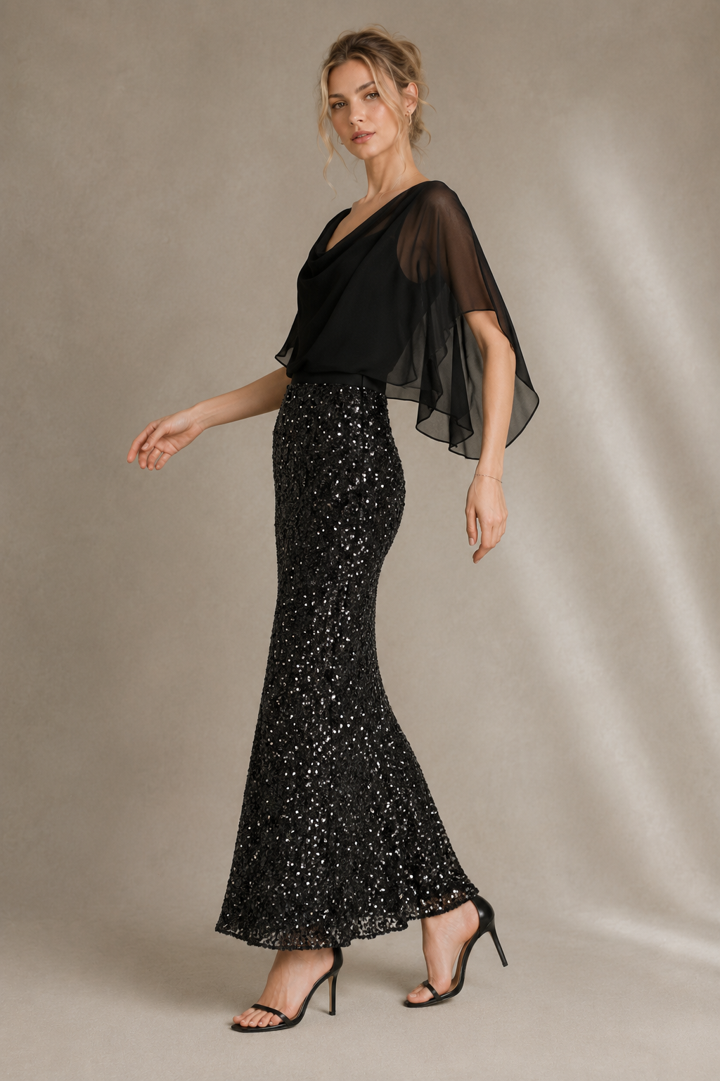 Sequin Mermaid High Waist Midi Skirt