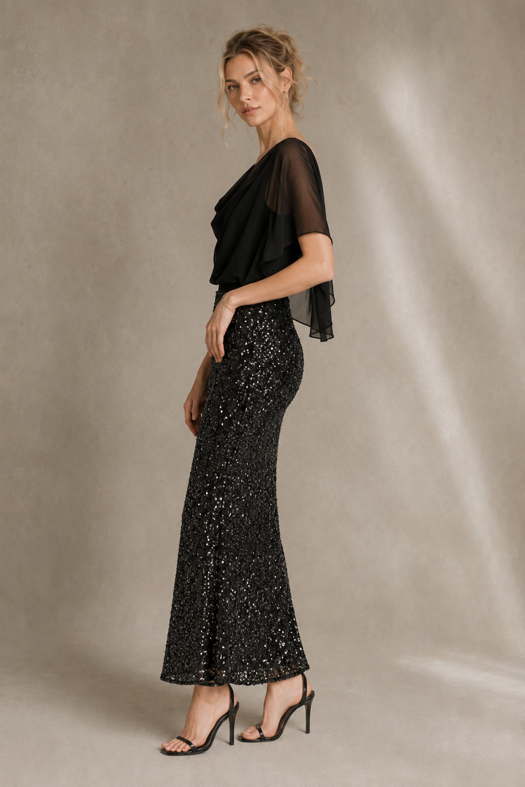 Sequin Mermaid High Waist Midi Skirt