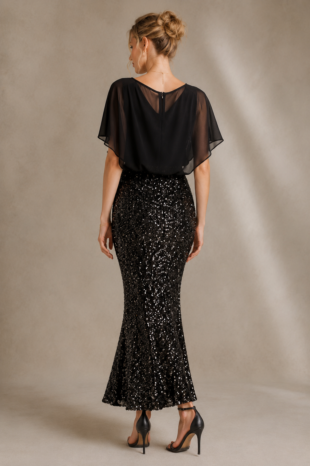 Sequin Mermaid High Waist Midi Skirt
