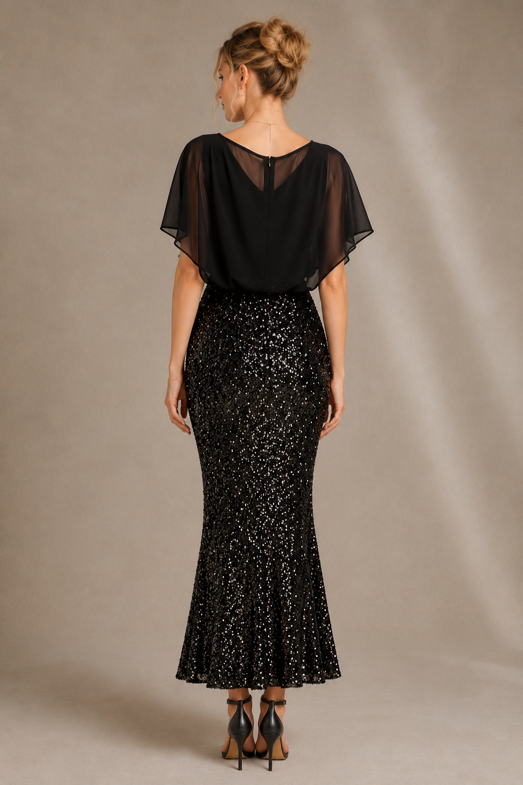 Sequin Mermaid High Waist Midi Skirt