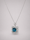Halo London Blue Topaz Pendant S925 Sterling Silver Necklace