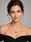 Halo London Blue Topaz Pendant S925 Sterling Silver Necklace