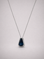 Luxury Halo London Blue Topaz Pendant S925 Sterling Silver Necklace