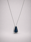Luxury Halo London Blue Topaz Pendant S925 Sterling Silver Necklace
