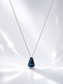 Luxury Halo London Blue Topaz Pendant S925 Sterling Silver Necklace