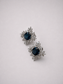 Square Floral Natural London Blue Topaz S925 Silver Stud Earrings