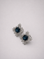 Square Floral Natural London Blue Topaz S925 Silver Stud Earrings