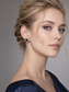 Square Floral Natural London Blue Topaz S925 Silver Stud Earrings