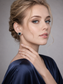 Square Floral Natural London Blue Topaz S925 Silver Stud Earrings