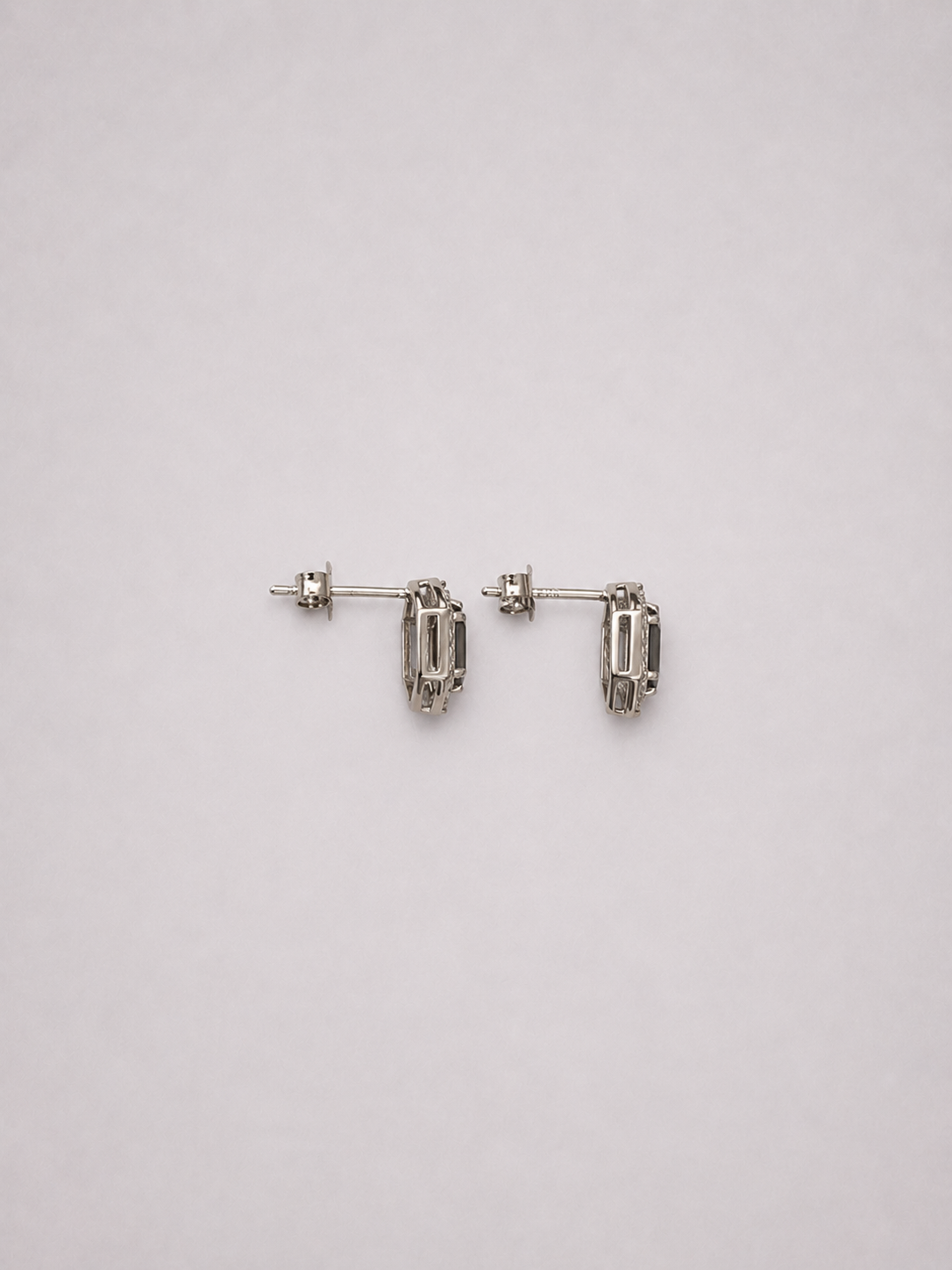 Hexagonal Halo Natural London Blue Topaz S925 Silver Stud Earrings