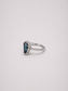 Trapezoidal London Blue Topaz S925 Sterling Silver Halo Ring