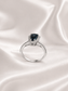 Trapezoidal London Blue Topaz S925 Sterling Silver Halo Ring