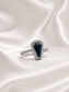 Trapezoidal London Blue Topaz S925 Sterling Silver Halo Ring