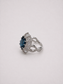 Cushion Cut London Blue Topaz Halo S925 Sterling Silver Ring