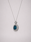 Cushion Cut London Blue Topaz Halo S925 Silver Pendant Necklace