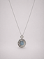 Cushion Cut London Blue Topaz Halo S925 Silver Pendant Necklace