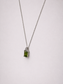 Emerald Cut Natural Peridot S925 Silver Pendant Necklace