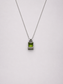 Emerald Cut Natural Peridot S925 Silver Pendant Necklace