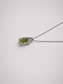 Emerald Cut Natural Peridot S925 Silver Pendant Necklace
