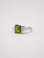 Emerald Cut Natural Peridot S925 Sterling Silver Ring