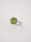 Emerald Cut Natural Peridot S925 Sterling Silver Ring