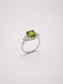 Emerald Cut Natural Peridot S925 Sterling Silver Ring