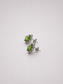 Oval Natural Peridot Halo S925 Sterling Silver Stud Earrings