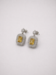 Emerald Cut Citrine Double Halo S925 Sterling Silver Drop Earrings