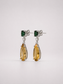 Pear Shape Citrine & Emerald S925 Sterling Silver Drop Earrings