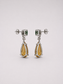 Pear Shape Citrine & Emerald S925 Sterling Silver Drop Earrings
