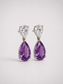 Double Pear Amethyst S925 Sterling Silver Drop Earrings