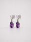 Double Pear Amethyst S925 Sterling Silver Drop Earrings