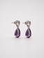 Double Pear Amethyst S925 Sterling Silver Drop Earrings