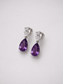 Double Pear Amethyst S925 Sterling Silver Drop Earrings
