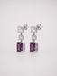 Square Natural Amethyst Tiered S925 Sterling Silver Drop Earrings