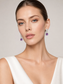 Square Natural Amethyst Tiered S925 Sterling Silver Drop Earrings