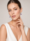 Square Natural Amethyst Tiered S925 Sterling Silver Drop Earrings