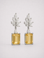 S925 Sterling Silver Citrine Wheat‑Sheaf Drop Earrings