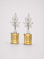 S925 Sterling Silver Citrine Wheat‑Sheaf Drop Earrings