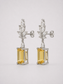 S925 Sterling Silver Citrine Wheat‑Sheaf Drop Earrings