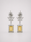 S925 Sterling Silver Citrine Wheat‑Sheaf Drop Earrings