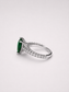 Pear‑Shape Diopside S925 Sterling Silver Pave Halo Ring