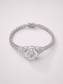 Round Millennium‑Cut White Crystal S925 Sterling Silver Pave Bracelet