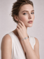 Round Millennium‑Cut White Crystal S925 Sterling Silver Pave Bracelet