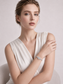 Round Millennium‑Cut White Crystal S925 Sterling Silver Pave Bracelet